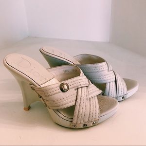Vintage white Dior heeled wedges